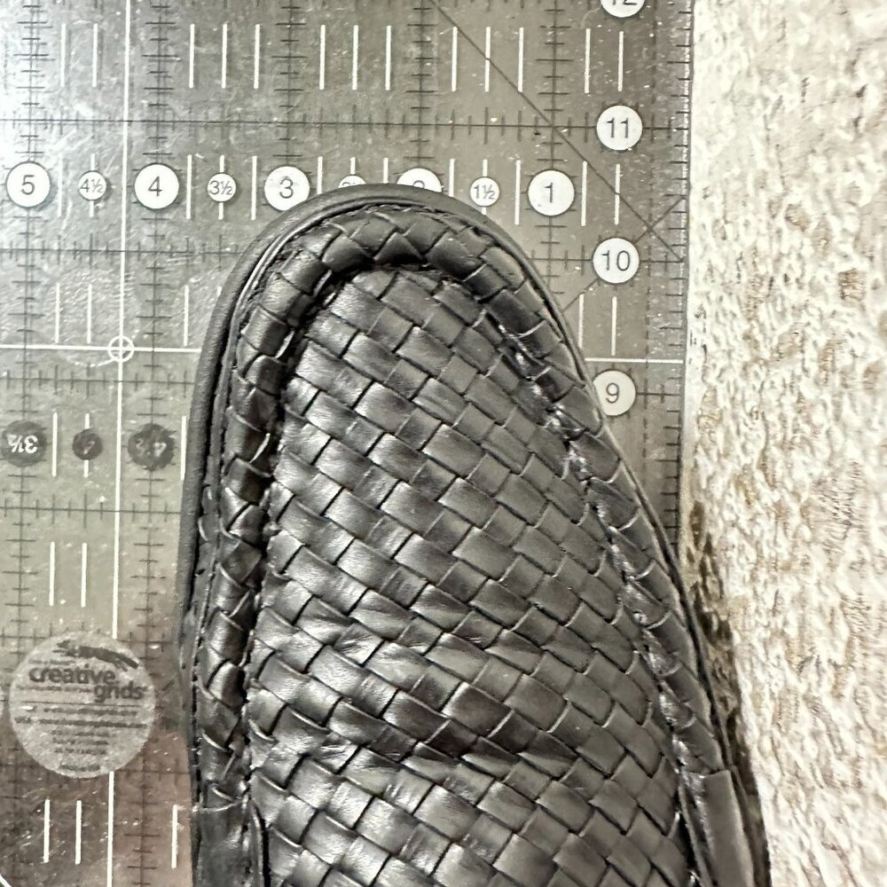 Salvatore Ferragamo Women Size 8 4A Black Woven Leather Loafer Slip On Flat Shoe - Picture 11 of 11
